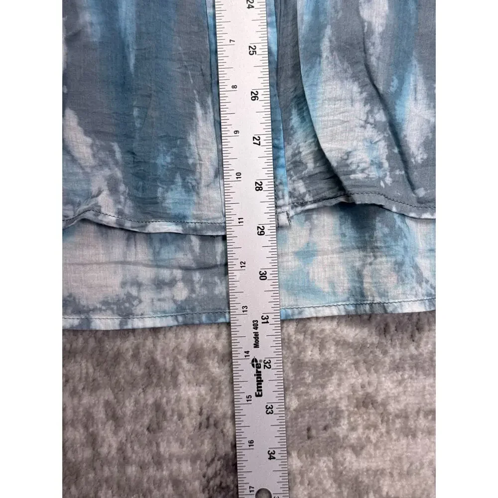 Anthropologie Top XL Womens Pilcro Gray Dyed Brushstroke Cotton Tunic Shirt_6